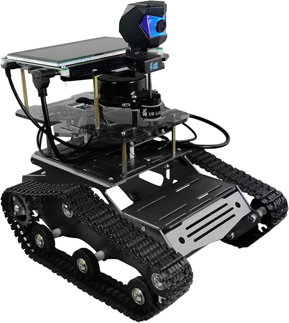 AI Robot Kit for Jetson Nano ROS Programming Tank Car with SLAM Lidar Mapping Navigation, Video Transmission, Smart Follow, Electronics Educational Robotic Adults(Without Nano)