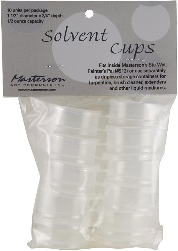 Masterson Solvent Storage Cups, 1.5 inch Diameter, 0.5 oz Capacity, Package of 10 (912.4)