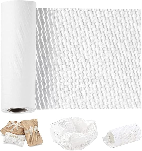 White Ready Roll Perforated Packaging Paper 30cm x 10m Honeycomb Cushioning Wrap 1 Rolls 32.8 ft Honeycomb Wrap Roll Honeycomb