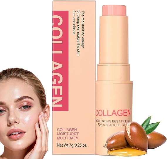 Collagen Boosting Moisture Balm Stick, Anti Wrinkles Sticks for Anti Wrinkles, Hydrating Moisturizers for Women and Girls, Hydrating Balm - Boost Collagen & Moisture For Face, Eyes, Neck (7g)