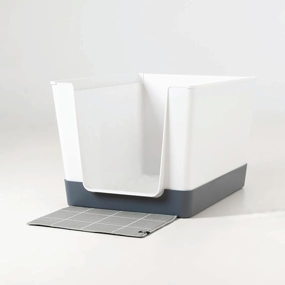 Doggy Bathroom Indoor Dog Potty with High Walls for Small Dogs (Regular, Dark Grey)