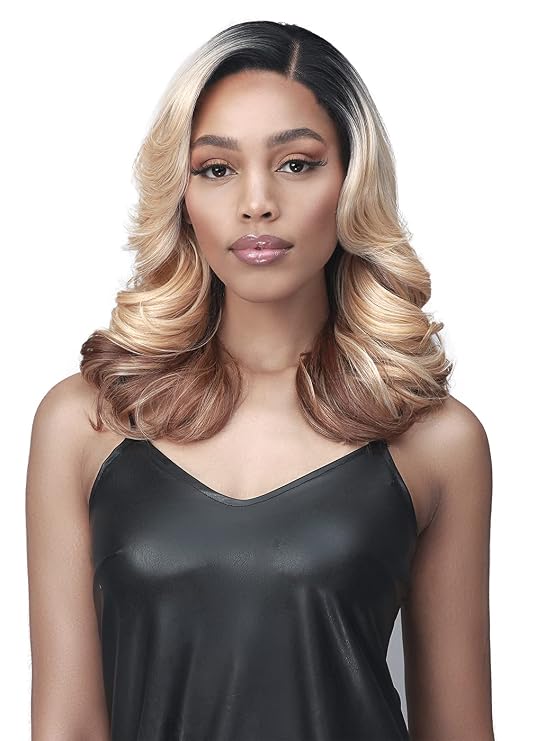 BOBBI BOSS Medium Curly Wigs 13X5 HD Lace Front Wigs for women - MLF673 MELONY, Medium Curly Wigs with Natural Baby Hair, High Heat Resistant wigs (TTL1BRDBG, Natural Black to RedBurgundy)