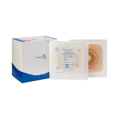 ConvaTec 421040 Natura Durahesive Skin Barrier with Mold to Fit Opening, Hydrocolloid Tape Collar, 2-1/4" Accordion Flange, 7/8" to 1-1/4" Stoma Opening, Tan, Pack of 10