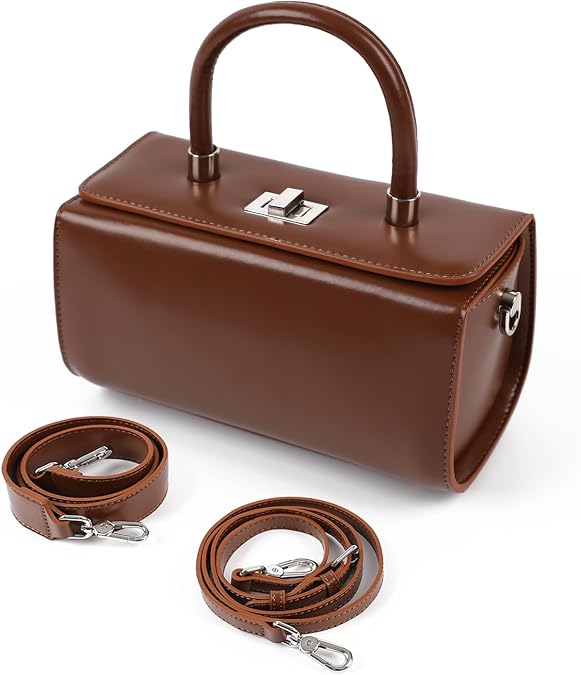 Leather Crossbody Shoulder Bags for Women, Dual Adjustable Straps