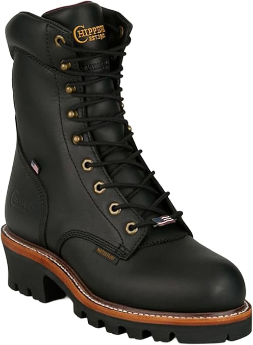 Chippewa Men's Men's 9" Super Logger Waterproof Insulated Work Boot - SL5410 8.5 D(M) US Black
