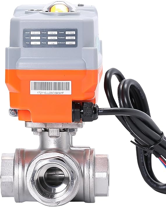 3 Way 24VDC 4-20ma Stainless Steel Proportional Integral Control Motorized Ball Valve (3/4 inch)