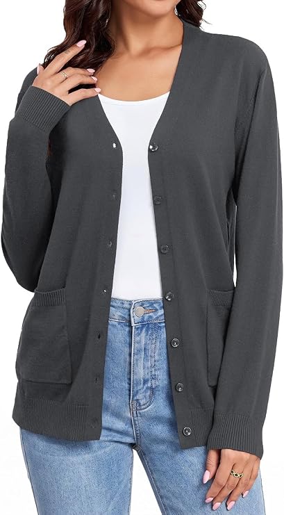 TASAMO Cardigan Sweaters for Women Lightweight Fall Outfits with Pockets