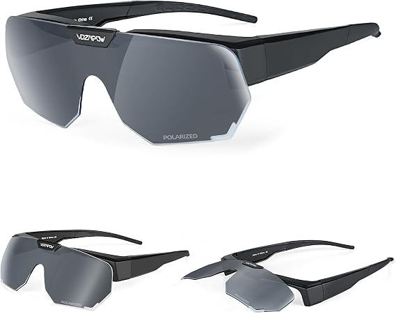 Polarized Over Glasses Sunglasses for Men Women UV Protection XL | Trendy Flip up Design, Blocks Glare/ UV Rays, Wrap Around Fit, For Driving Cycling Fishing Climbing