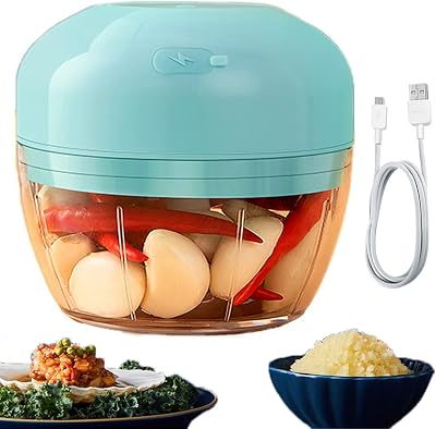Gifts For Mom Electric Food Chopper -Garlic Chopper Mini - Baby Food Grinder,Portable Food Processor Mincer Blender Mixer Waterproof USB Charging For Ginger Christmas Gifts Thanksgiving Gift 300ml
