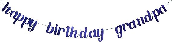 Happy Birthday Grandpa Banner, Blue