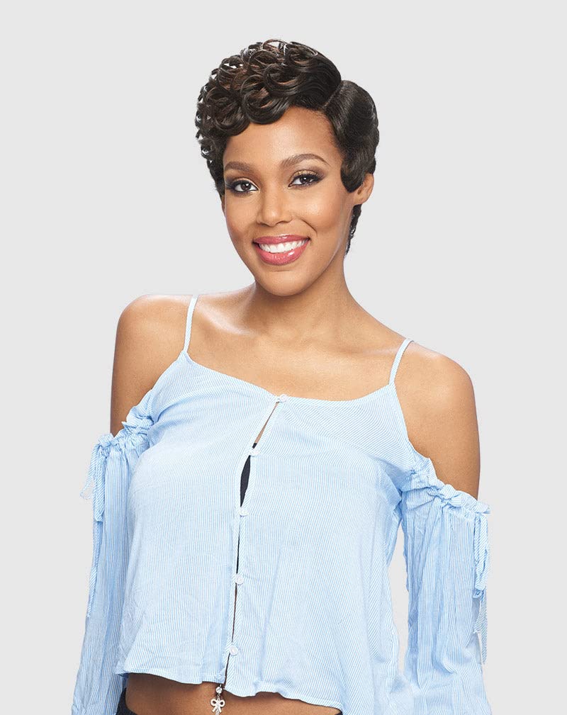 Vanessa Synthetic Party Lace Deep J-Part Wig - DRJ JESLI 1 Jet Black