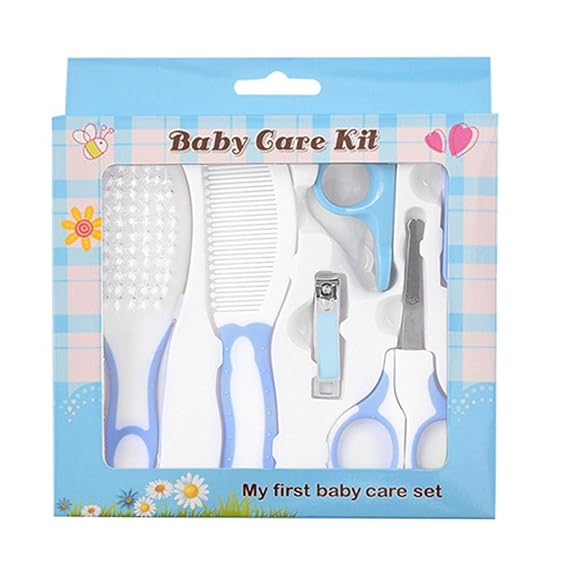 Baby Grooming Kit, Portable Safety Care Set with Hair Brush, Comb, Nail Clipper, Nasal Aspirator for Nursery Newborn Toddlers