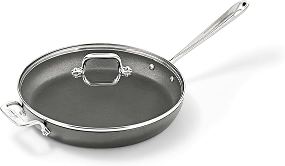 All-Clad HA1 Hard Anodized Nonstick Fry Pan 12 Inch Induction Oven Broiler Safe 500F, Lid Safe 350F Pots and Pans, Cookware Black