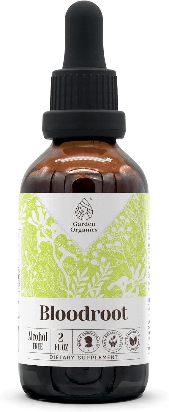 Bloodroot Alcohol-Free Natural Tincture Extract, Immune System Booster, Liquid Drops Made from 100% Bloodroot (Sanguinaria Canadensis) Dried Root (2 fl oz)