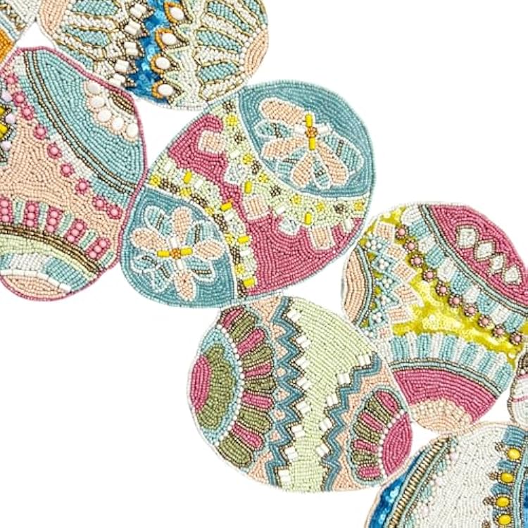 Enliven Easter Beaded Table Runner, Easter Runner for Table, Handmade Beaded Table Runners 13x36 inches