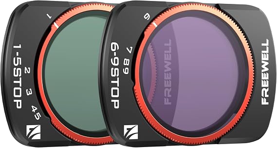 Freewell VND Filters 2 Pack Variable ND 1-5 Stop, 6-9 Stop for Osmo Pocket 3 - Adjust Exposure in Real Time