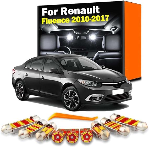 11Pcs LED Interior Map Dome Light Kit, for Renault Fluence 2010 2011 2012 2013 2014-2017 Car Led Bulbs Accessories