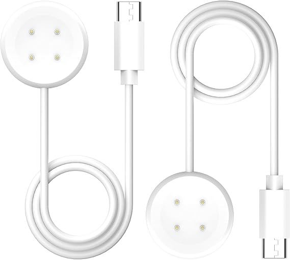[2-Pack] Charger Compatible for Google Pixel Watch 2/3/Fitbit Ace LTE Replacement Charging Cable (3.3Ft/100cm) [Not for Pixel Watch 1] (White, Type-C)