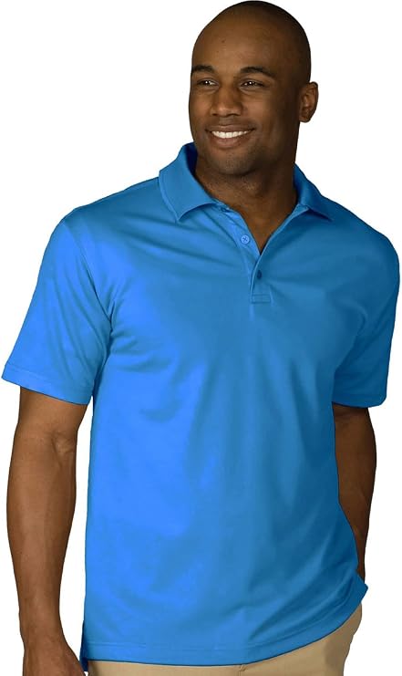 Edwards Garment Men's Big and Tall Hi-Performance Polo Shirt, Marina Blue, Large