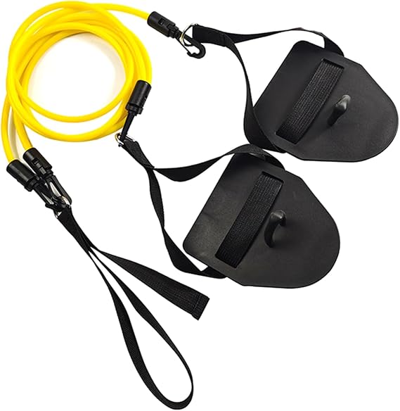Swimming Resistance Bands with Hand Paddles Stretch Cord Fitness Bands for Swimming Training Arm Strength Exercise Swimming Resistance Bands