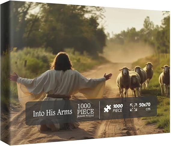 Jesus Sheep Puzzles for Adults 1000 Pieces, Christian Religious Jigsaw Puzzles, Catholic Art Puzzles