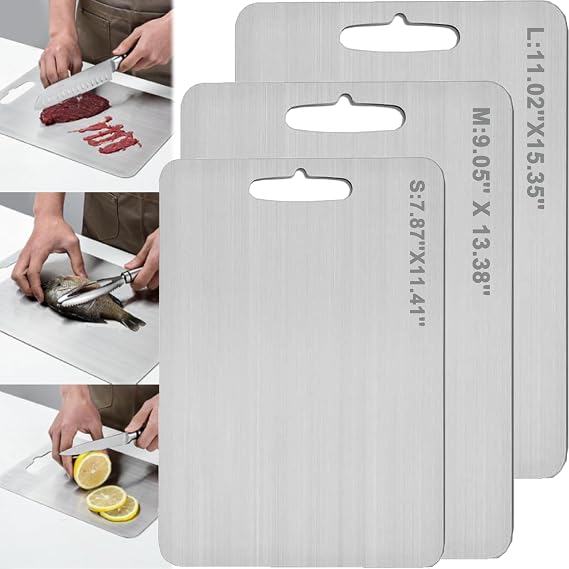 Titanium Cutting Board,Titanium Cutting Boarrd For Kitchen Cutting Boards Durable, Non-Porous And Easy To Clean (11.02''x15.35'')