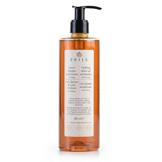Prija Vitalising Shower Gel and Shampoo with Ginseng Extract 12.85 fl oz
