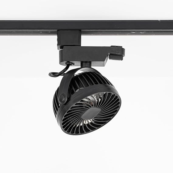 H-Type Track Ceiling Mini Fan Easy To Install Adjustable Angle Black Simple Design For Home Kitchen Counter