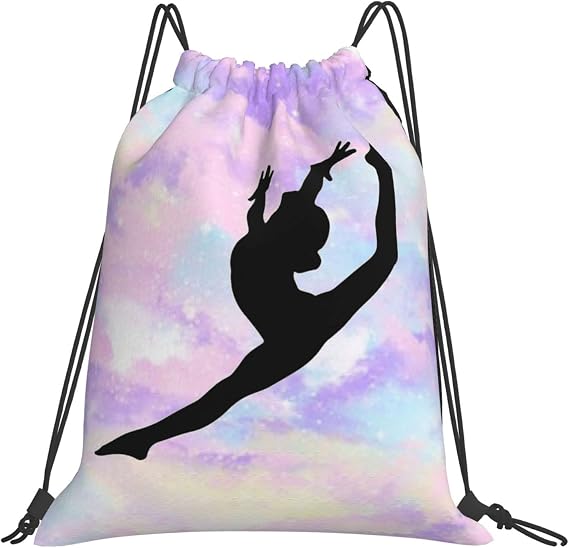 Love Gymnastics Gymnast Drawstring Backpack Sports Gym Sack Sackpack String Bag Cinch Bag For Sport Yoga Travel Shopping Womens Mens