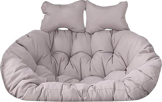 Double Egg Chair Cushion, 2 Seater Egg Chair Swing Cushion Outdoor, Washable and Waterproof Hanging Egg Chair Cushions Replacement, Large Single Chair Pads Nest Shaped Seat Cushions(N)