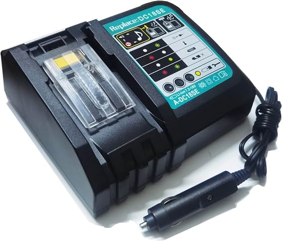 Compatible with Makita DC18SE 18 Volt Li-ion Nickel Metal Hydride Optimum Automotive Charger, Blue Vehicle Charger,The car Battery Charger compailble with Makita 18V Battery