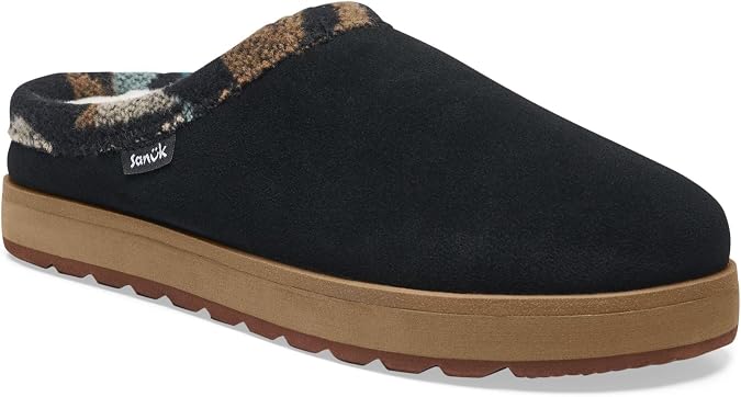 Sanuk Womens Cloud Lounger Slippers | Yoga Mat Footbed | Cozy Faux Shearling Lined House Slippers