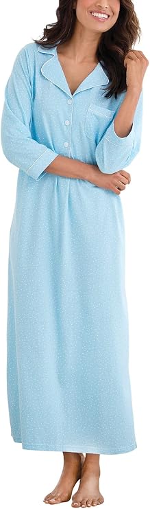 PajamaGram Long Flannel Nightgown - Women Nightgown, Plaid