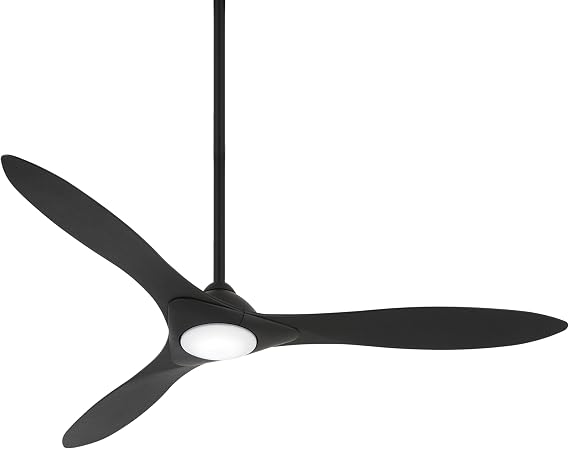 MINKA-AIRE F868L-CL/CL Sleek 60" 3-Blade LED Ceiling Fan in Coal Finish with Coal Blades and an Etched Lens