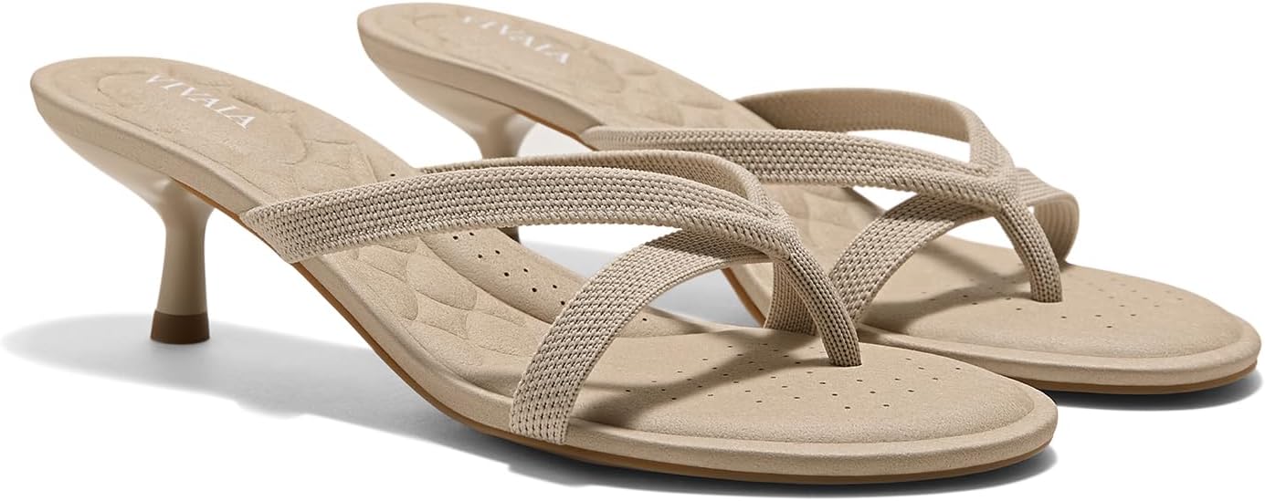 VIVAIA Emeline Round Toe Kitten Heel Sandals