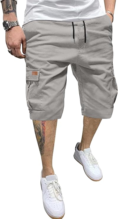 PLEPAN Men's Casual Cargo Shorts Work Shorts with Pockets