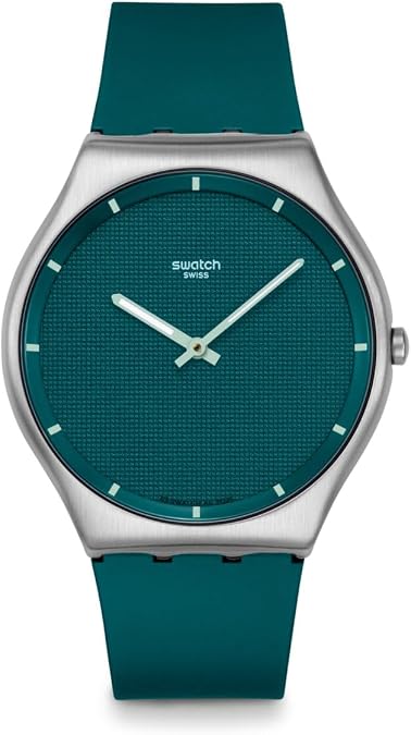 Swatch Skin Irony Unisex Casual Watch Stainless Steel Green Quartz Water Resistant Pondering Patterns