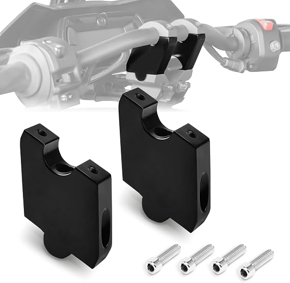 Aluminum Handlebar Riser Fit for Can-AM Ryker 600/900 / Rally (2019-2025) & Sport (2022-2025) 2" Up & 7/8" Back Handle Bar Risers Mount Clamp Adaptor #41-418