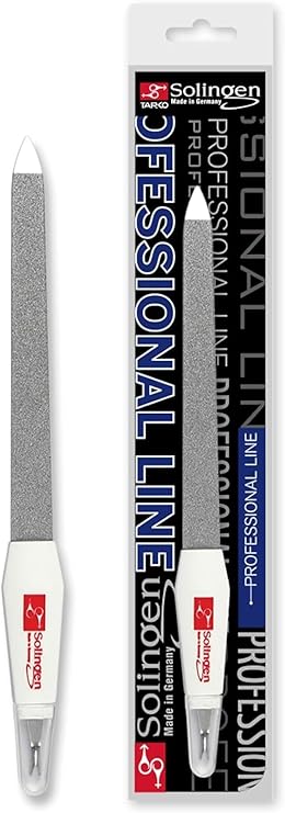 Solingen Sapphire Nail File & Cuticle Trimmer Dual-Sided Professional Nail File for Fingernails & Toenails Durable German Steel 2-in-1 Manicure Tool (Large Size)