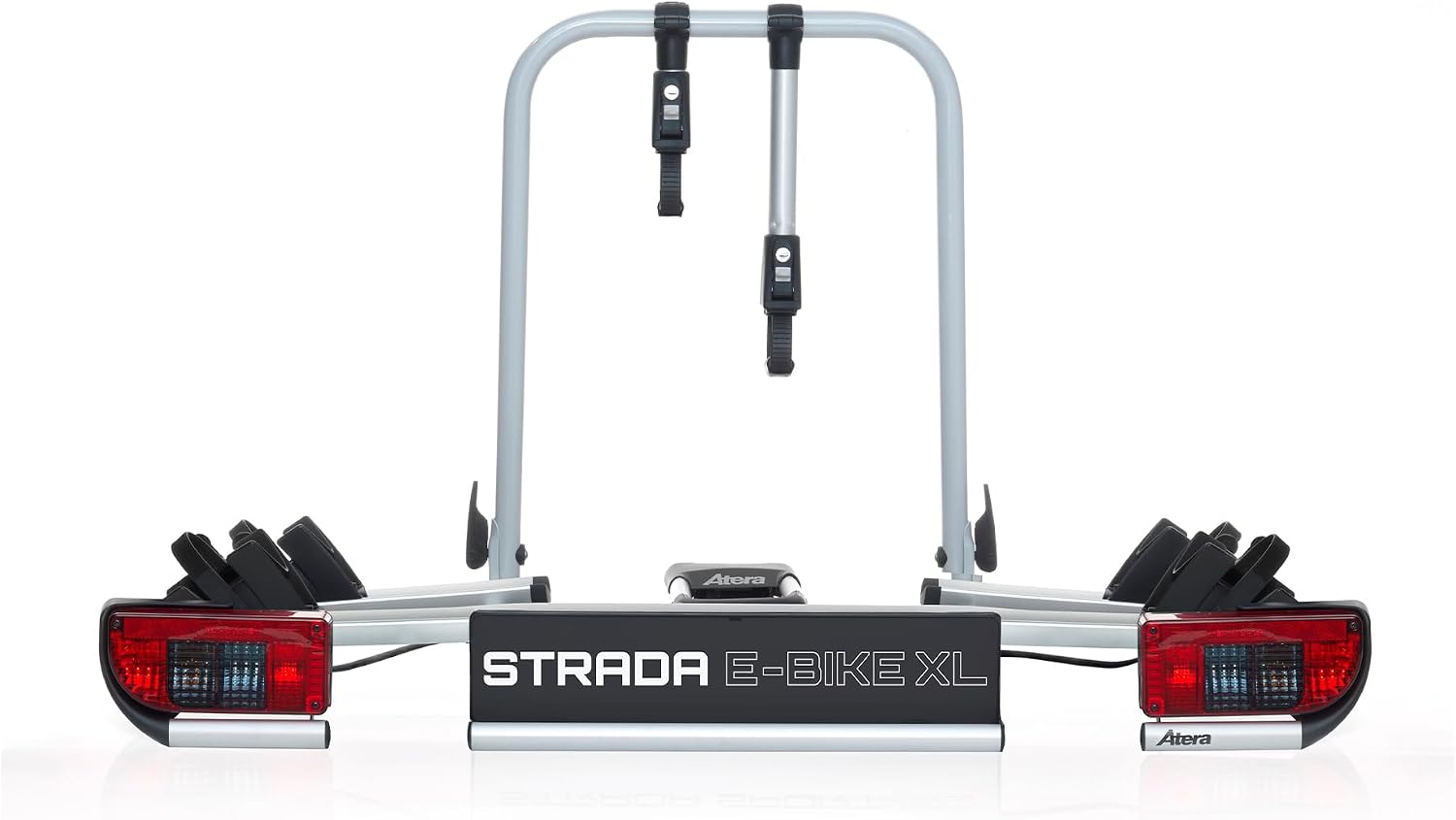 Atera 022696 Strada E-Bike XL Car Bicycle Carrier Extra Wide with Rear Lights for 2 Bicycles Silver