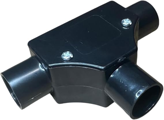 25mm Black PVC Conduit Inspection Tee Junction - Pack of 1
