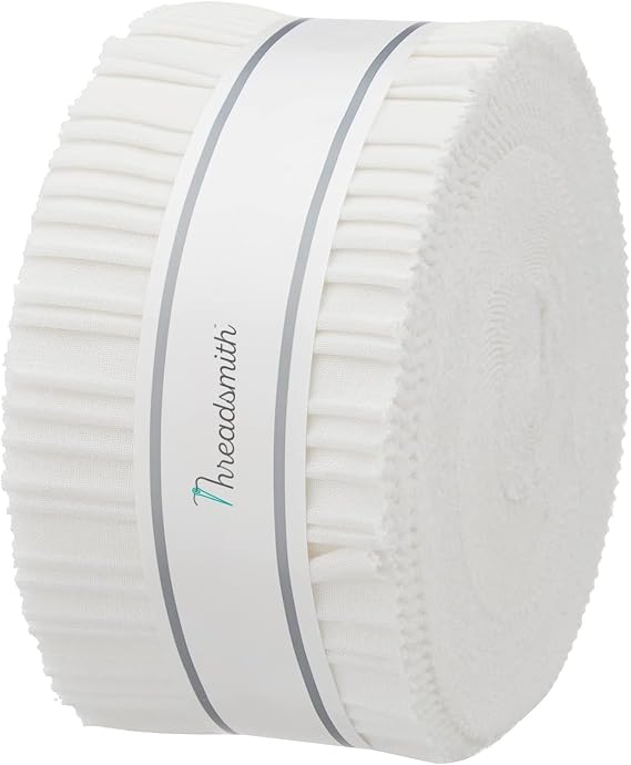 Threadsmith - Jelly Roll - 40 Strips 2.5x44 inches 100% Cotton (White)