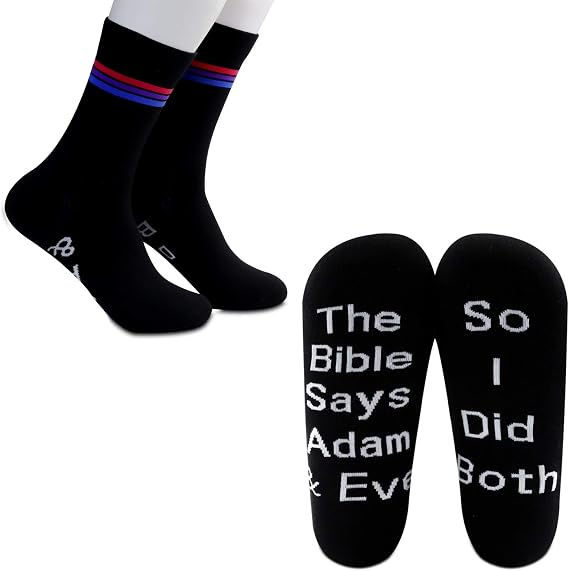 G2TUP Bisexual Pride Gift LGBTQ Gift Bi Flag Sock The Says Adam and Eve So I Did Both Bisexual Socks