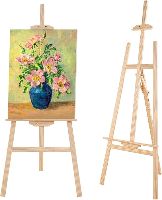 Easel Stand, Wooden, Adjustable Height, 41.3 inches 105 cm, Adjustable, Compatible with Multi-Standard Drawing Boards, Signs, Display Stands, Drawing Boards, Sketches, Children, Multipurpose, Sturdy