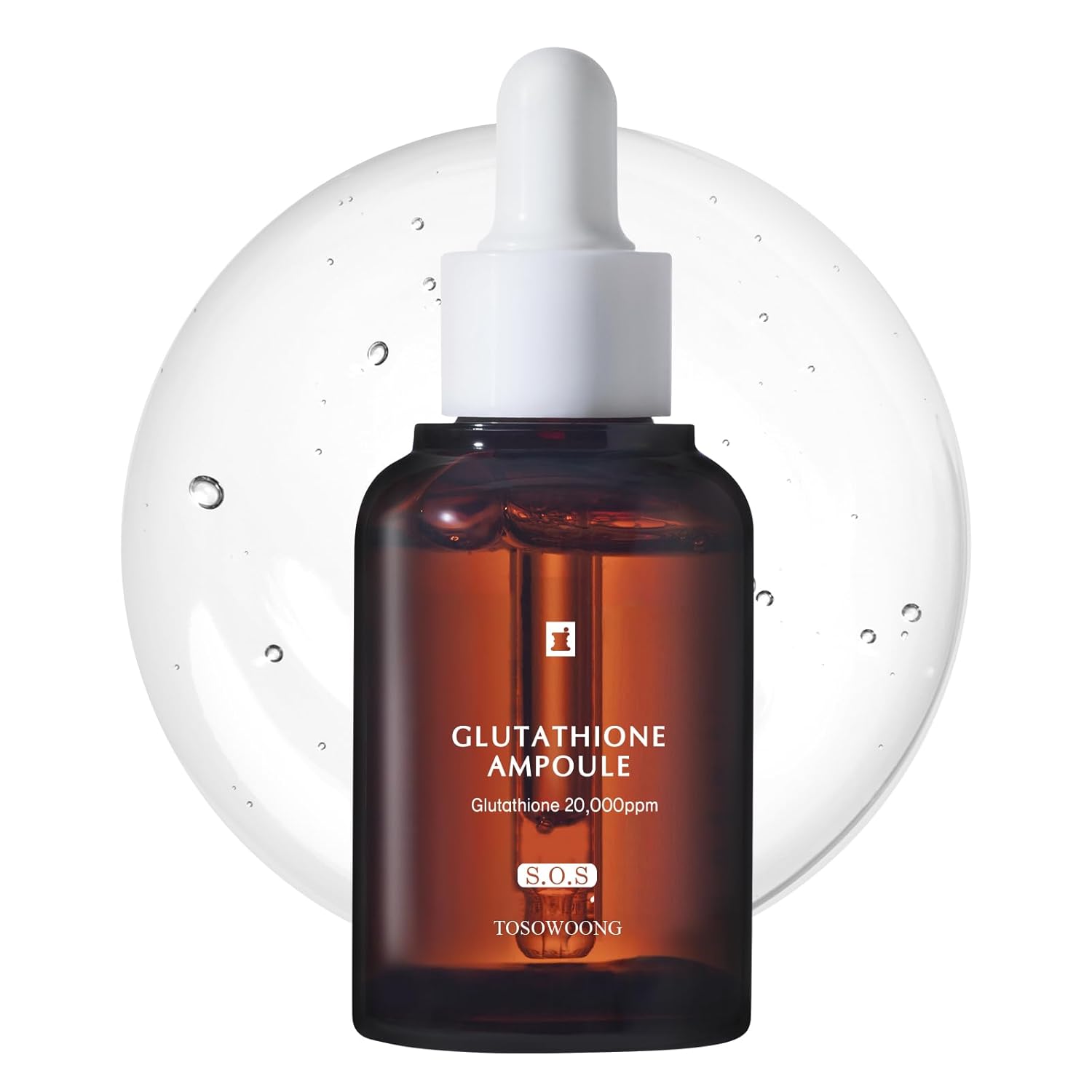 TOSOWOONG Glutathione Serum 20000ppm - with Niacinamide &amp; Hyaluronic Acid - Against Dark Spots Improves Skin Elasticity Revitalises the Complexion - Korean Cosmetics 30 ml
