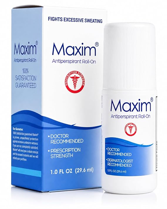 Maxim Clinical Strength Antiperspirant for Hyperhidrosis Excessive Sweating Stops Sweat Up to 48 Hours Per Use Antiperspirant for Men and Women Certain to Keep you Dri