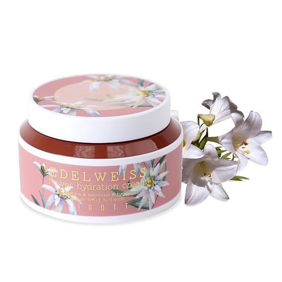 Jigott - Edelweiss Flower Hydration Cream, 100ml / 3.38 fl oz, K-Beauty Korean Skincare