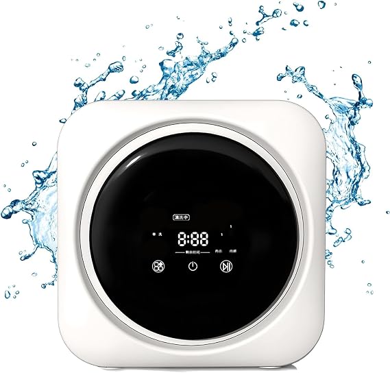 2 in 1 Mini Portable Washer and Dryer Combo, Mini Washing Machine with LCD Control Panel, Stainless Steel Drum, for Small Items of Clothing, Underwear, and Socks,Wall Mount