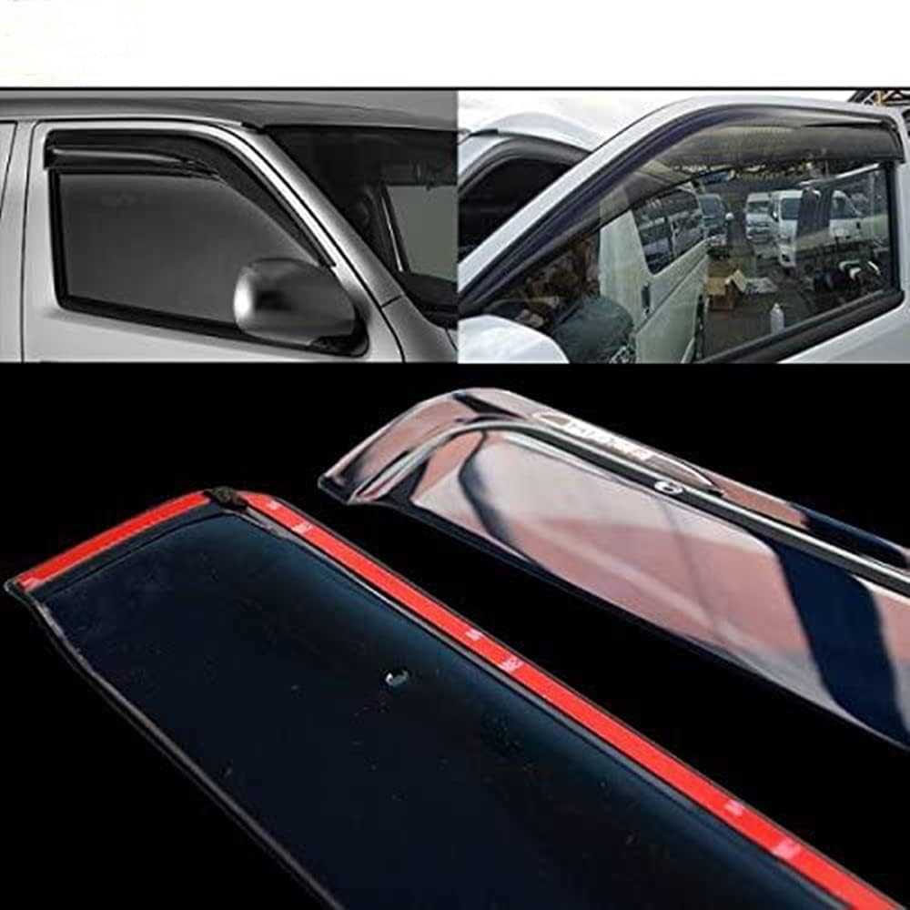 Genuine Type Door Visor ■ Toyota ■ HiAce 200 Series Type 4, 5, 6, 7, 8 from August 2004 - Double Fixed Side Visor Universal for HiAce 200 Series Parallel Import