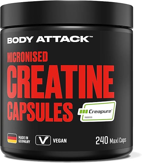 Body Attack Muscle Creatine (Creapure) 240 Maxi Capsules 1er Pack (1 x 0.279 kg